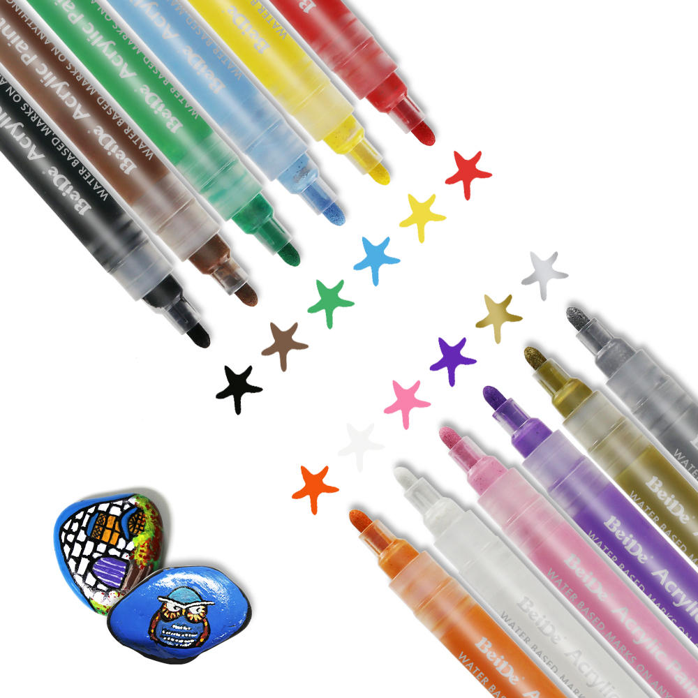 6MM Reversible Bullet & Chisel Acrylic Paint Pen
